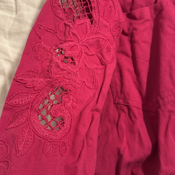 Sezane Nina Shirt Fuchsia - Size 8 - Picture 3 of 5